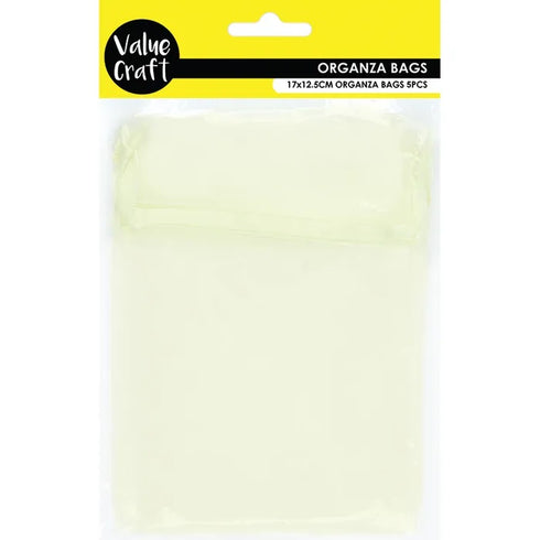 Cream Colour Small Organza Gift Bags